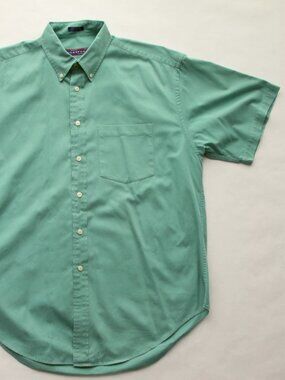 NORDSTROM NORSPORT Light Sage Green 100% Cotton SS Size Medium Casual Shirt